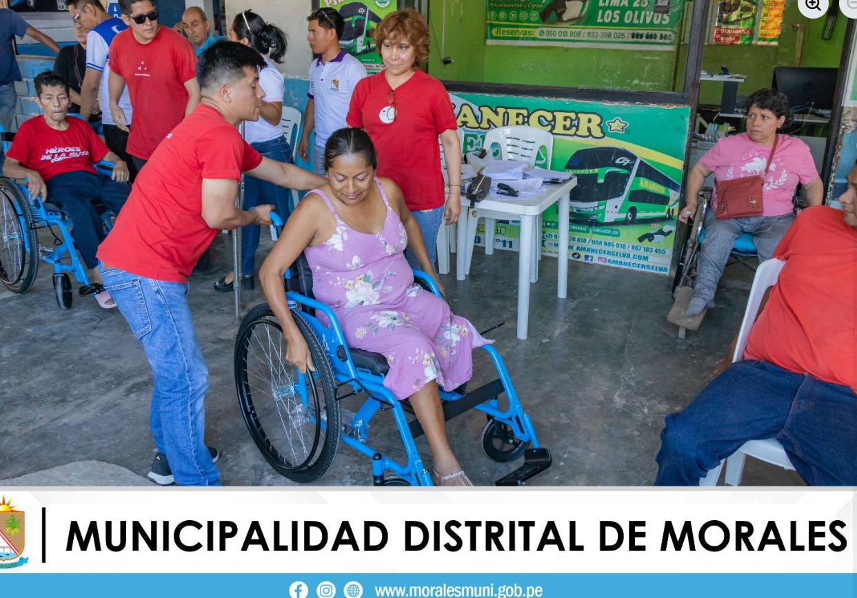 MUNICIPALIDAD DE MORALES, IGLESIA CAMINOS DE VIDA Y GOBIERNO REGIONAL DE SAN MARTÍN ENTREGAN SILLAS DE RUEDAS A PERSONAS CON DISCAPACIDAD